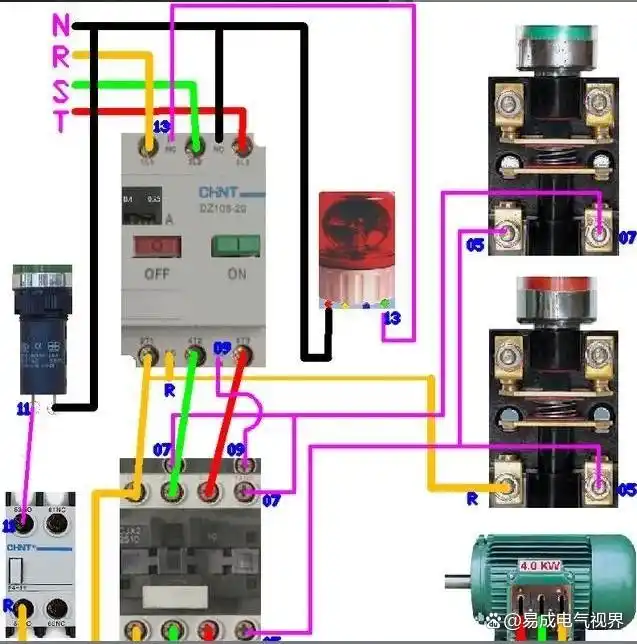 配电箱接触器接线方法_接触器接线步骤_货梯升降平台继电器如何接线